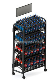 China Refrescos y metal movibles 4 del soporte de exhibición del vino - echador para la tienda al por menor proveedor