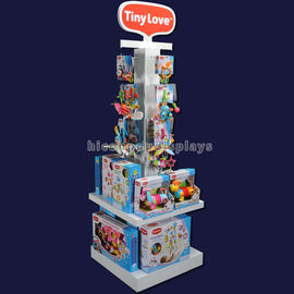 China 4 - Exhibición pintada blanco de madera superior del producto de la tienda al por menor del estante de exhibición del juguete del gancho de la manera proveedor