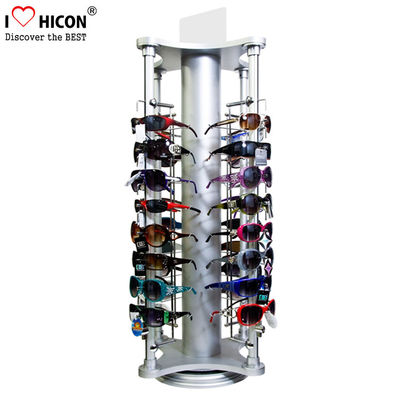 China Rotación del estante de exhibición de la lente del metal de la tienda al por menor 4-Way de las gafas de sol de la encimera proveedor