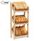 Piso al por menor que coloca el soporte de exhibición de madera del pan para la tienda/las tiendas de alimentos de la panadería proveedor