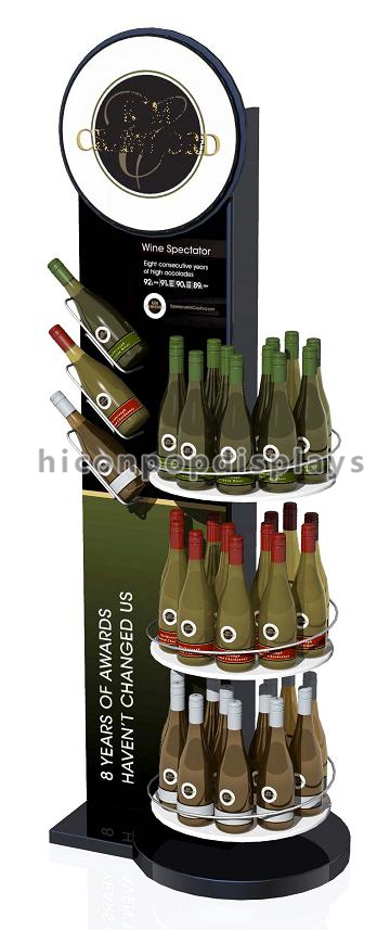 Estantes de exhibición de la grada del soporte de exhibición del vino del suelo 3 para las tiendas al por menor