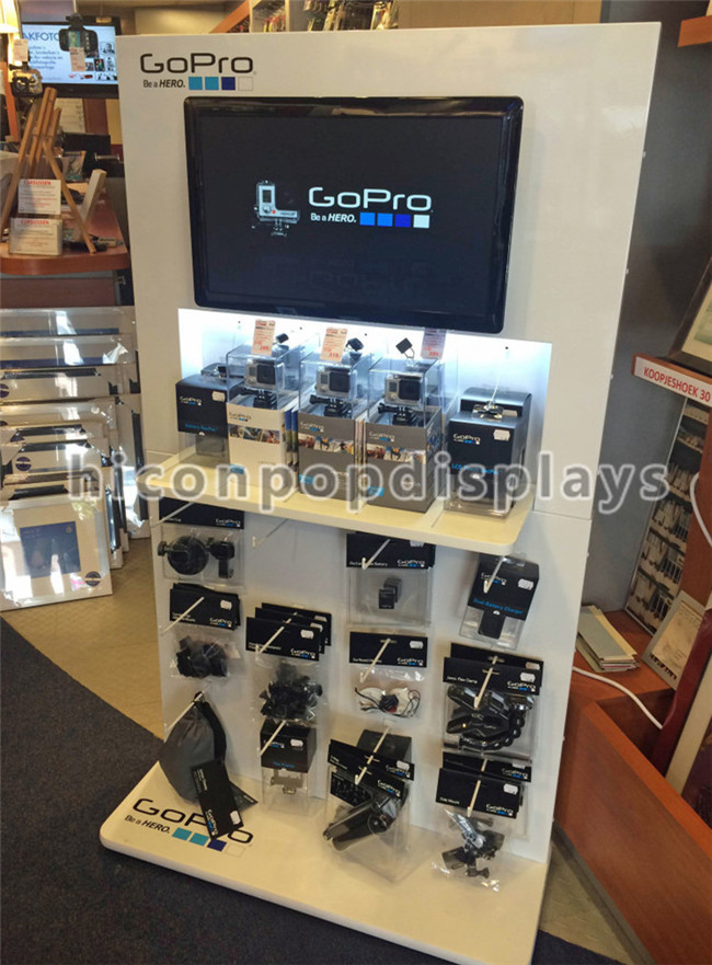 Las exhibiciones de comercialización de la venta al por menor del POP del metal liberan exhibiciones al por menor de encargo derechas con el LCD