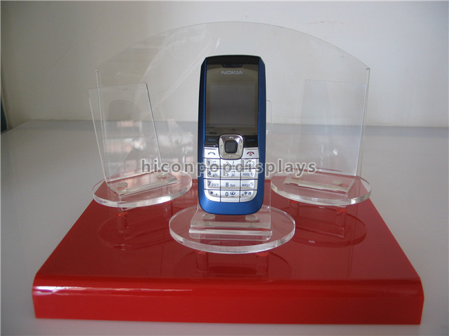 Encimera de acrílico del estante de exhibición del claro móvil de la tienda para los smartphones que hacen publicidad
