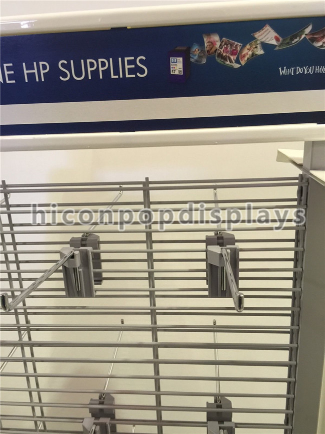 Punto de los productos de HP de las exhibiciones de comercialización de la compra con los ganchos/el soporte bidireccional del estante