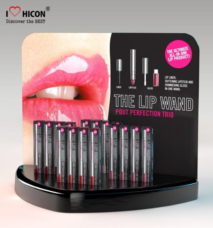 Estante de exhibición de acrílico de la barra de labios del POP de Cometics de la comercialización visual de encargo de la tienda