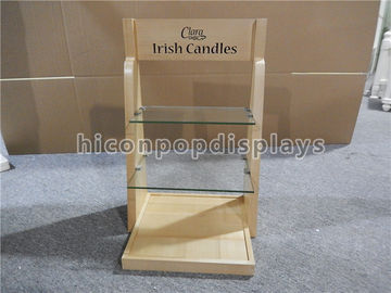 China Soporte de exhibición de cristal de madera de la vela de los accesorios de la tienda al por menor de la encimera para la feria profesional proveedor