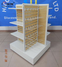 China Los estantes de exhibición de madera de la tienda de la ropa del metal 4-Way de los accesorios de la tienda de ropa suelan la situación proveedor
