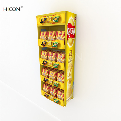 China Diseño de encargo del estante de exhibición de la comida del metal amarillo 4-Tiers en venta proveedor