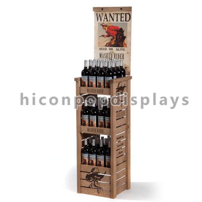 Accesorios de madera al por menor de las exhibiciones de comercialización del soporte de exhibición del vino