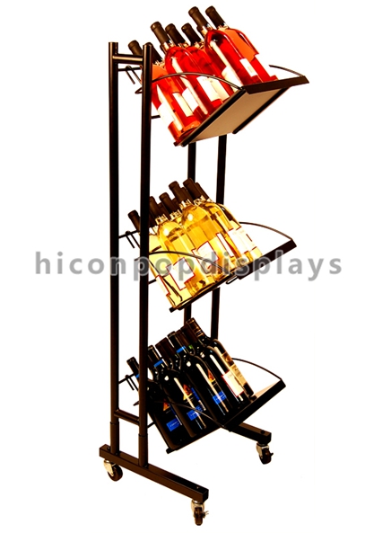 Mueble visual del soporte de exhibición del vino de la mercancía para las botellas del licor