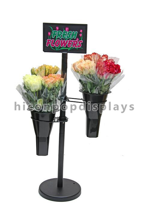 Exhibiciones de mercancía negras de la venta al por menor del estante de exhibición del metal para la flor/las plantas