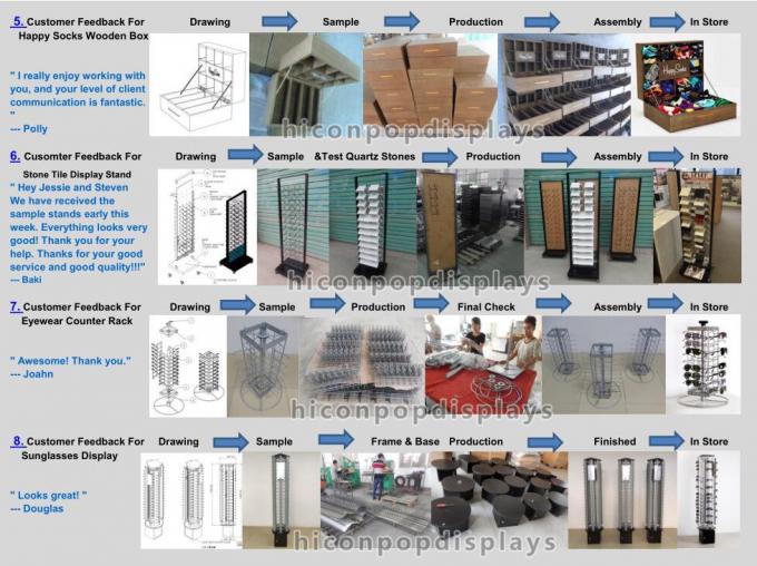 Los estantes de exhibición de madera de escritorio de la comercialización de la joyería crean para requisitos particulares con las barras de madera