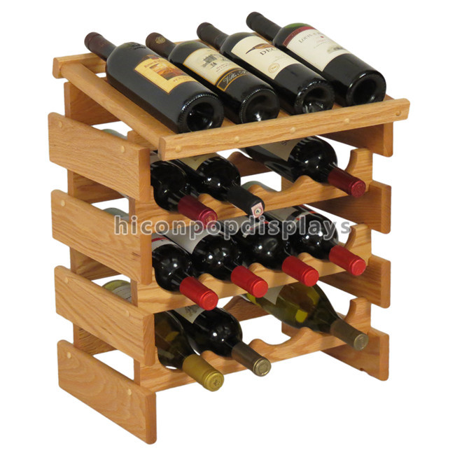 Estante de madera del vino del piso del vino de exhibición del soporte de vino de la tienda de la publicidad de encargo de la venta al por menor