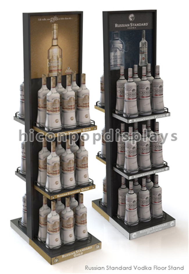 24 torres de la exhibición del vino de la botella/estante 6 del whisky del alambre de metal de la tienda al por menor - capa