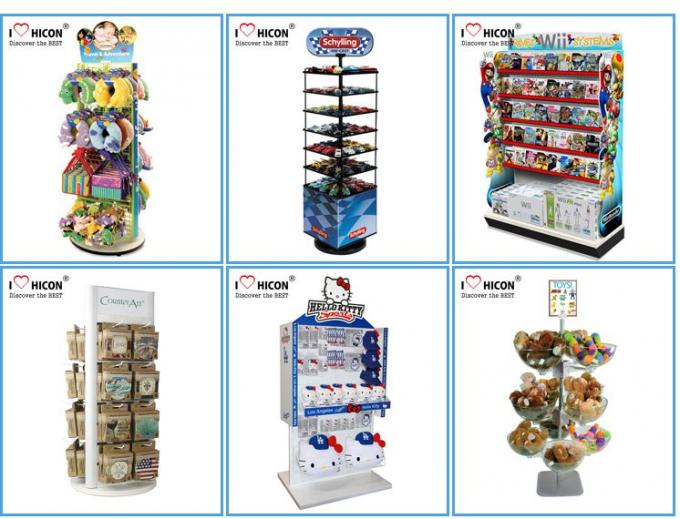 Inspire el soporte de exhibición de la tienda derecho del juguete del POP del estante de exhibición del hilandero del piso de los niños