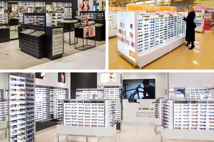 Unidades de visualización de las gafas de sol de Dior de la sobremesa que aumentan el soporte de exhibición de las gafas del valor de la marca
