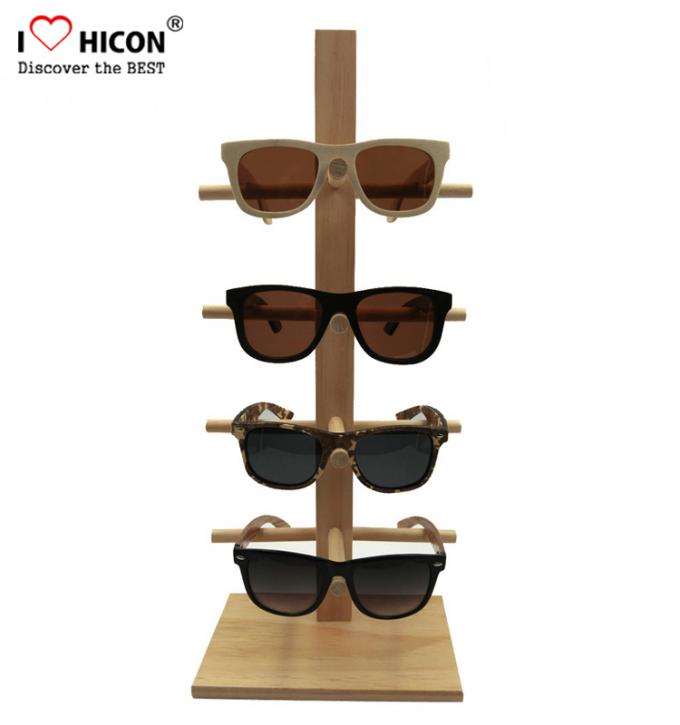 Estante de exhibición óptico de madera de encargo de las gafas de sol de la encimera 6-Pair de la exhibición de la tienda