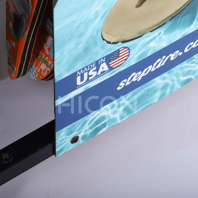 ganchos desmontables Flip Flop Display Rack del metal del piso de la exhibición bidireccional del deslizador