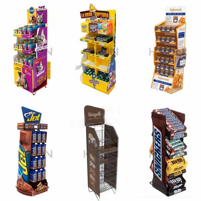 Estante de exhibición del caramelo del soporte de la tienda al por menor de los snacks del estante de rejilla de 8 gradas fuerte